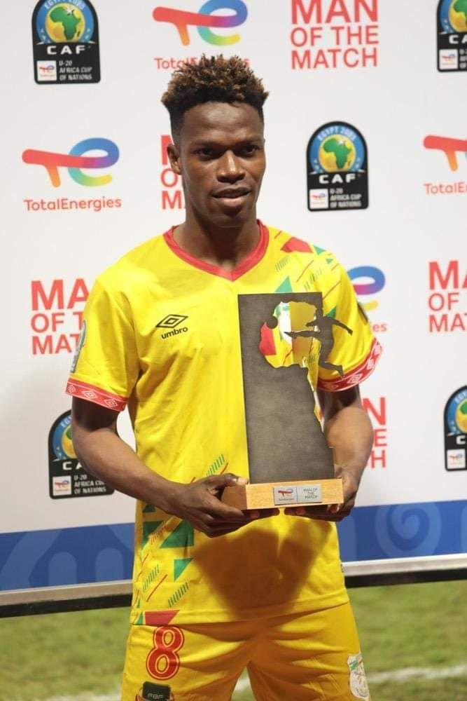 CAN U20 Egypte 2023 : Le béninois Dodo Dokou élu homme du match de Bénin-Zambie
